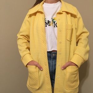 Yellow checkered blazer